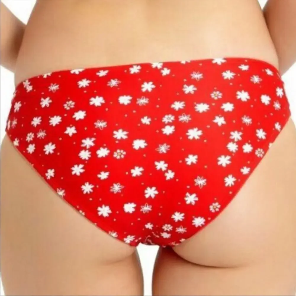 California Waves Red strappy bikini swim bottom